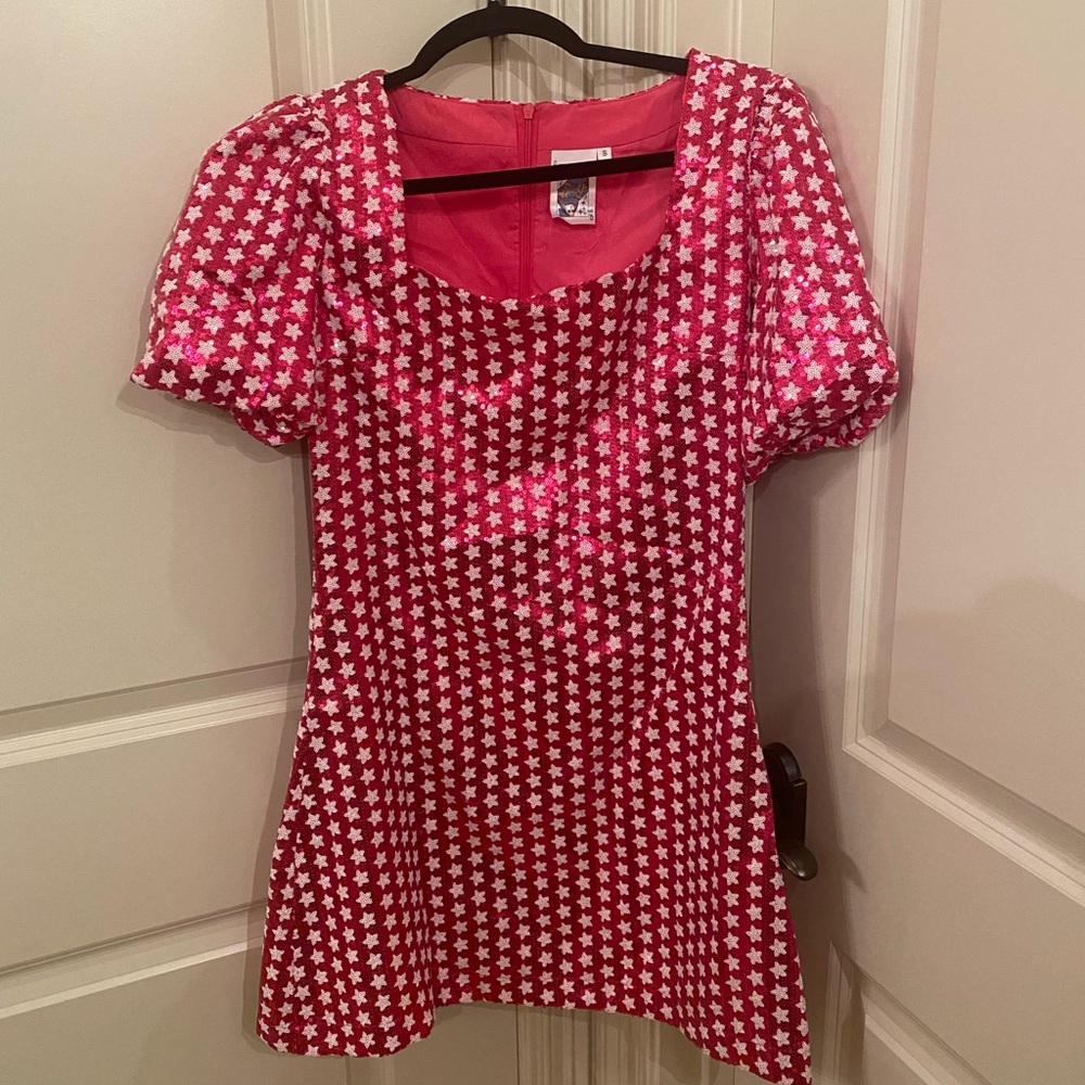 Queen of Sparkles - hot pink star dress